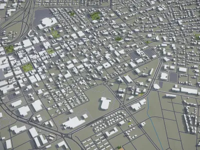 Mobile - 3D City Model  Low-poly 3D model