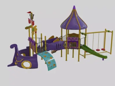 3D Ship Themed Playground Model - 05 3D model