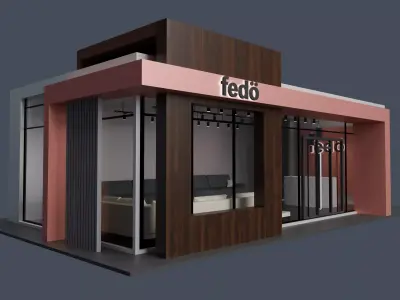 Office street urban and furniture 3D model