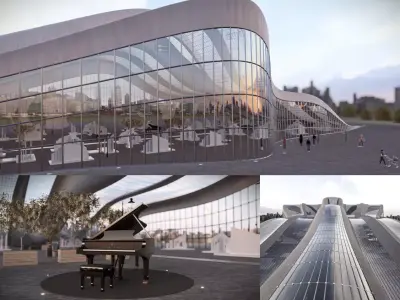 Amorphous Parametric Organic Architectural Structure Exibition Low-poly 3D model