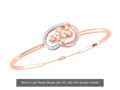 16 Women Light Weight Bangle 3dm STL OBJ FBX Details Collection 3D Model Pack