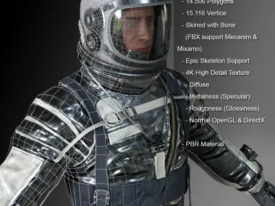CS04 Space Suit FULL VERSION Low-poly 3D model