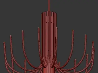 Stardust modern chandelier in brass 3D model