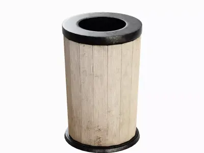 Street Trash Can B 02 Low-poly 3D model