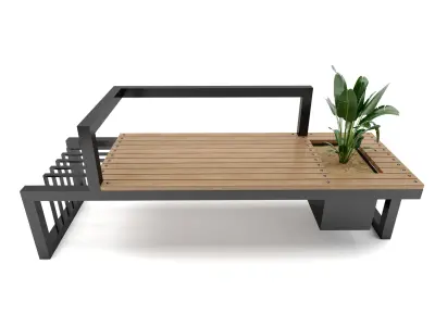Street bench 3D model buy