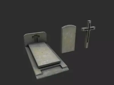 Gravestones Low-poly 3D model