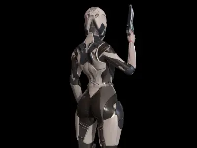 Cosmogirl2 female robot Low-poly 3D model