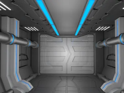 Sci Fi Corridor 3D model 26