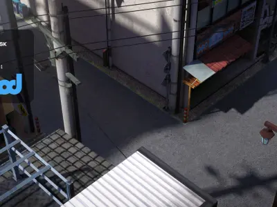 Japanese Residential Street 0001 3D model