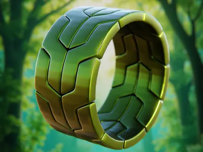 Chevron Armor Ring - Futuristic Modular Sci-Fi Band 74 3D print model