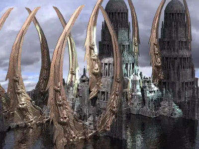 Skeletor Tower Scull Temples 3D model