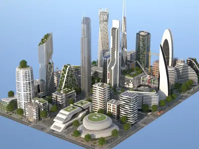 City LC Low-poly 3D model