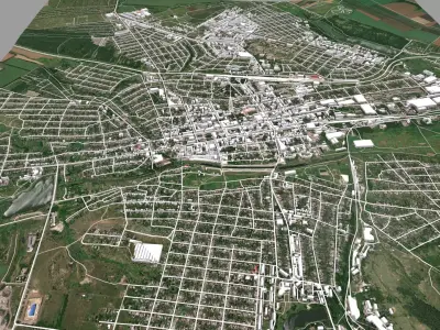 Cityscape Bakhmut Donetsk region of Ukraine 3D model