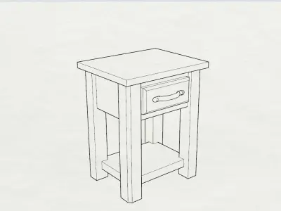 Dolls House Miniature  Bedside Table 12th Scale 3D print model