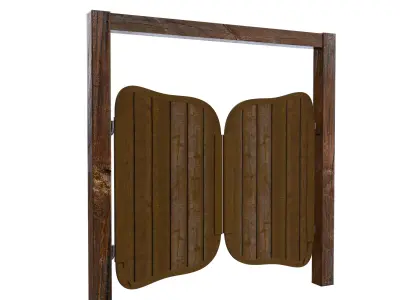 Wooden Cowboy Bar Doors Low-poly 3D model