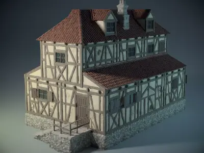 Medieval House 05 Game Ready Low-poly 3D model