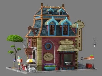 Cartoon House 04 3D model