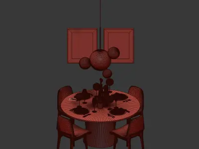 Dinning Set 12 3D model