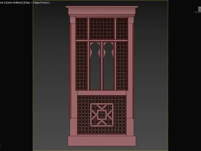 Mashrabiya 4 wooden cabinet with decorative design 3D model