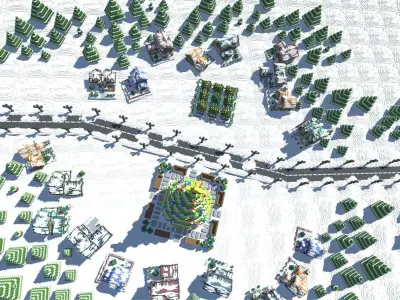 Full Pack Christmas House Voxel Low-poly 3D model