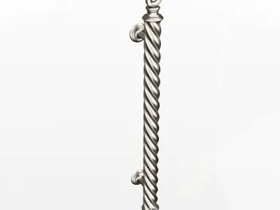 Classic Door Handle 07 Chrome Low-poly 3D model