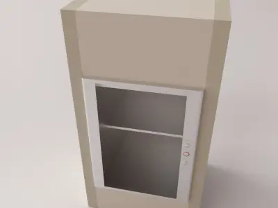 Dumbwaiter cabinet with glass door 3D model