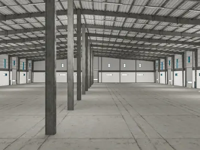 Warehouse 9 interior and exterior model 3D model