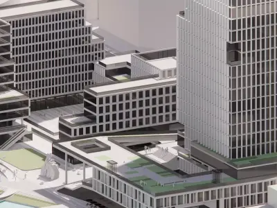 Modern City Block -A17 3D model