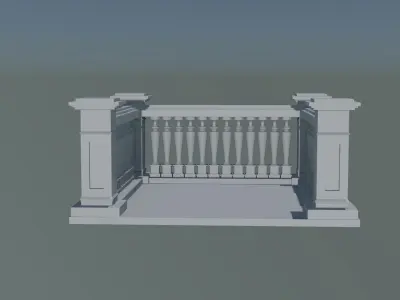 Elegant Balcony Balustrade 3D print model