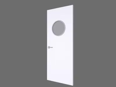 Single Metal Door Low-poly 3D model