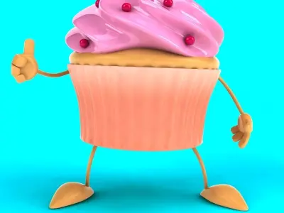 Fun cupcake 3D model
