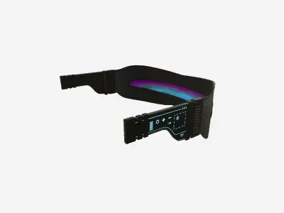 SciFi Glasses I07 Black Purple - Character Design Fashion Low-poly 3D model