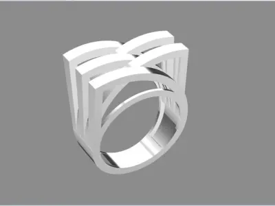 Architectural Grace Ring Inspired by Sydney Opera House 3D print model