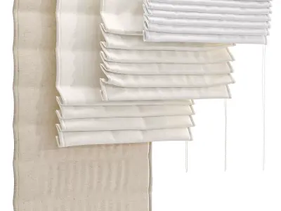 Roman Blinds set 02 3D model