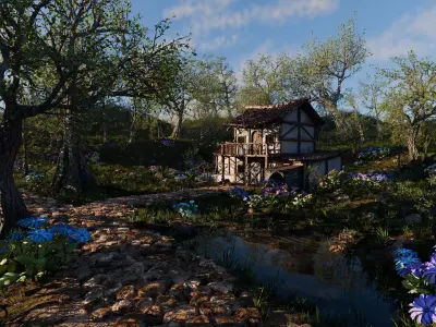 Small Garden Scene 3D model