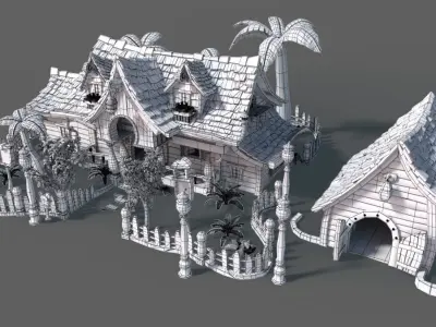 Cartoon House 3D model