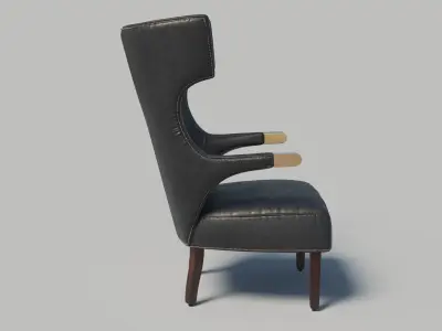 Hemet Wingback Chair Low-poly 3D model