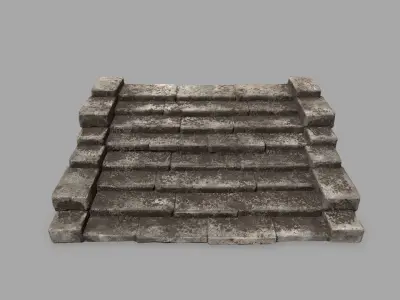stairs 2 stone staircase Low-poly 3D model