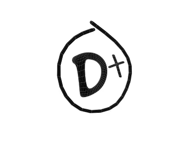 Grade D Plus Symbol v1 001 Low-poly 3D model
