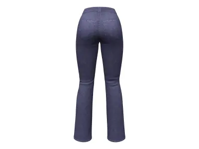 Ladies Bootcut Jeans Pants Low-poly 3D model