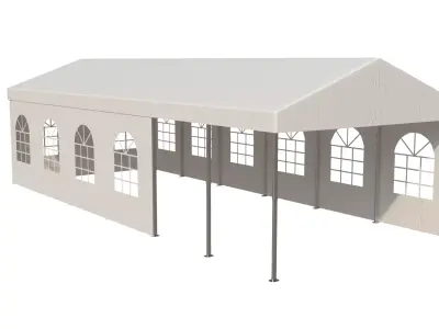 Wedding party tent with windows 3D model
