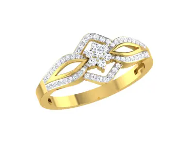 Light Weight Gold Diamond Rings-R-4102 3D print model