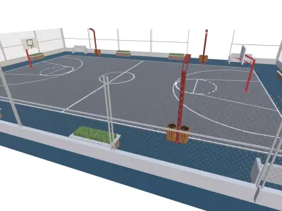 Basketball court 3D model