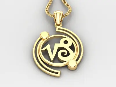 Galaxy apricom Light Gold Pendant Version 8 3D print model