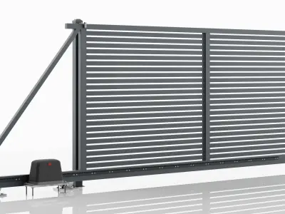 Aluminum Electric Sliding Gate - Model 2 - 6cm - 3D model