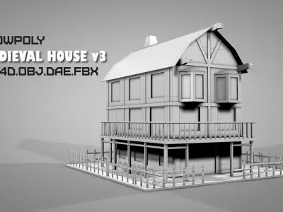 Medieval House v3 Low-poly 3D model