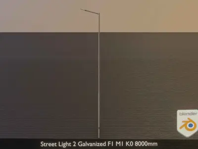 Street Light 2 Galvanized F1 M1 K0 8000mm Low-poly 3D model