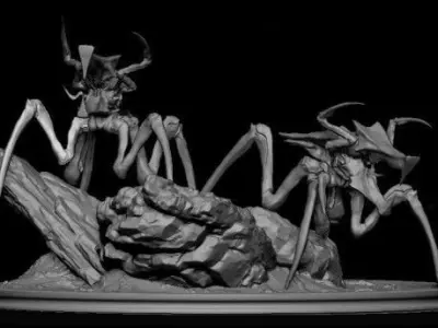 Starship Troopers - Arachnid Statue Diorama  3D print model