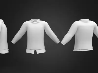 Crew Neck Sweater - Shirt Under Combo Low-poly 3D model