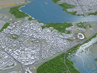 Ciudad Guayana Bolivar Venezuela 30km Low-poly 3D model